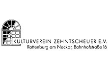 Schriftzug und stilisiertes Fenster