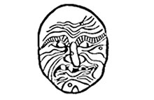 stilisierte Hexenmaske