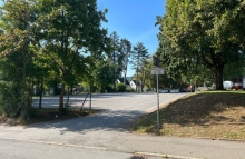 Der Parkplatz hinter der Festhalle in Rottenburg