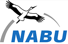 Storch und Schriftzug