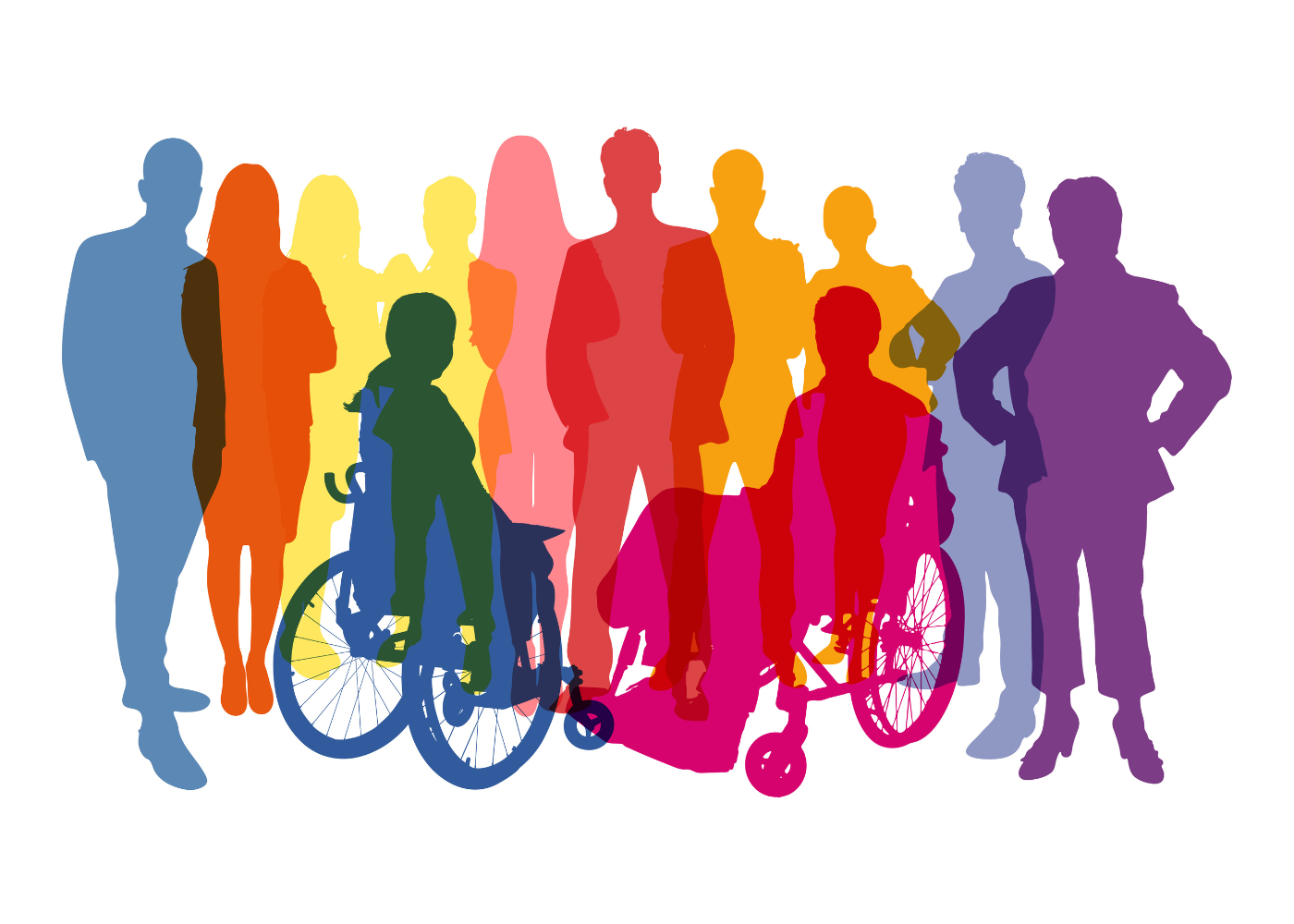 Bunte Silhouetten von Menschen