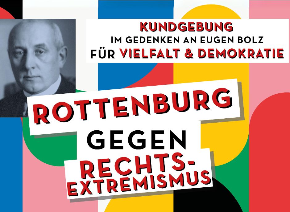 Schriftzug zur Anküdigung einer Kundgebung