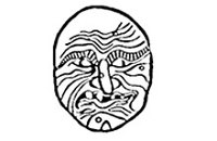 stilisierte Hexenmaske 