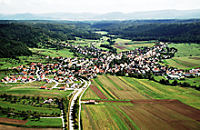 Luftbild einer Gemeinde 