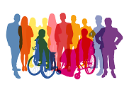 Bunte Silhouetten von Menschen 