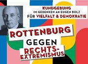Schriftzug zur Anküdigung einer Kundgebung 