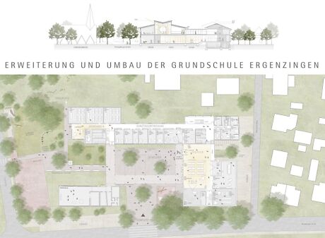 Ein Kartenplan des Neubaus der Grundschule Ergenzingen