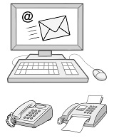 Computer, Telefon und Fax-Gerät
