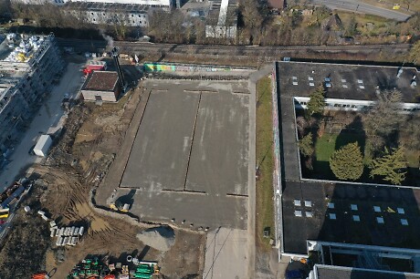Der Parkplatz im La Bienne Weg von oben