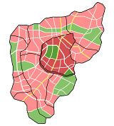 Stadt-Karte: ein Stadt-Teil ist besonders deutlich zu erkennen