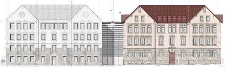 Gezeichnetest Modell eines Neubaugebäudes