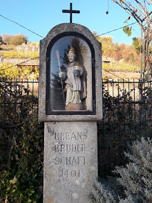 Bildstöckle mit Statue des heiligen Urban in der Rottenburger