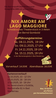 Flyer Theater der Narrenzunft Bad Niedernau 2025