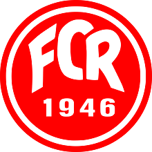 Rundes Logo in den Farben rot und weiß.