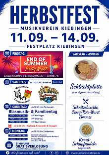 Flyer Herbstfest Musikverein Kiebingen