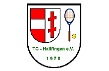 Wappen mit Tennisschläger und Ball