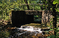 Wasserlauf mit Steinbrücke 